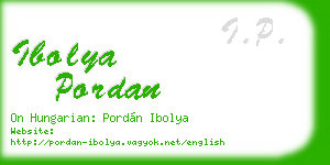 ibolya pordan business card