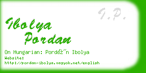 ibolya pordan business card